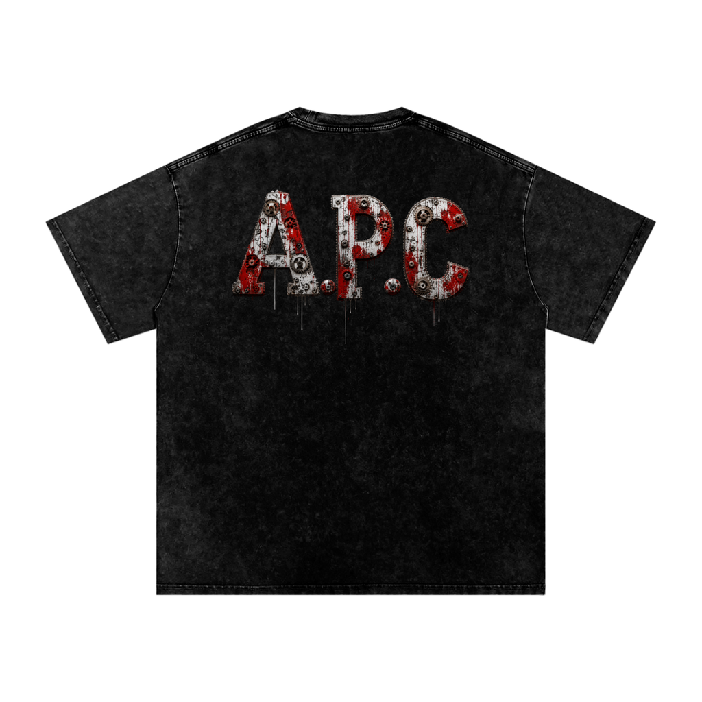 Snow Washed Oversized Cotton T-Shirt Horror