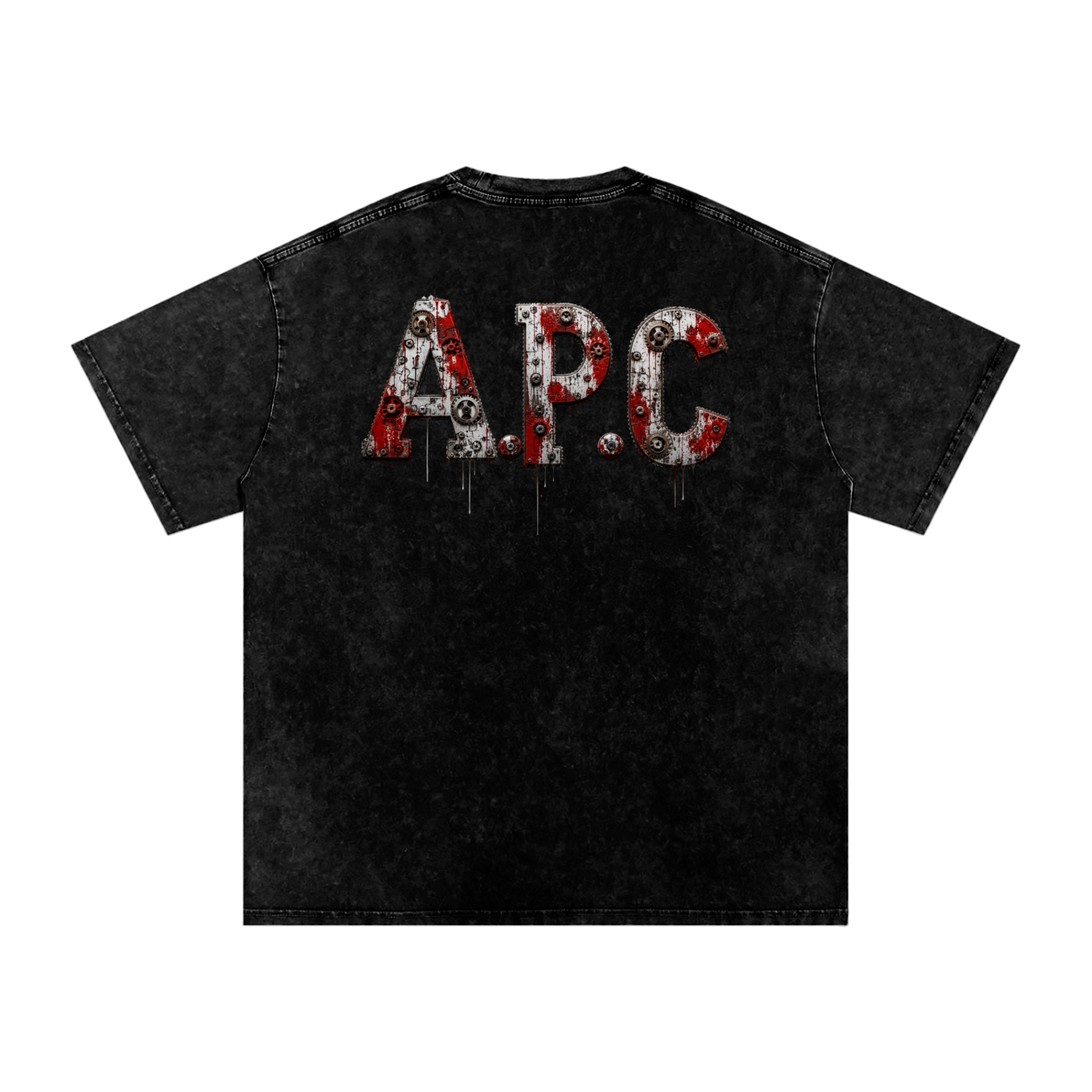 Snow Washed Oversized Cotton T-Shirt Horror