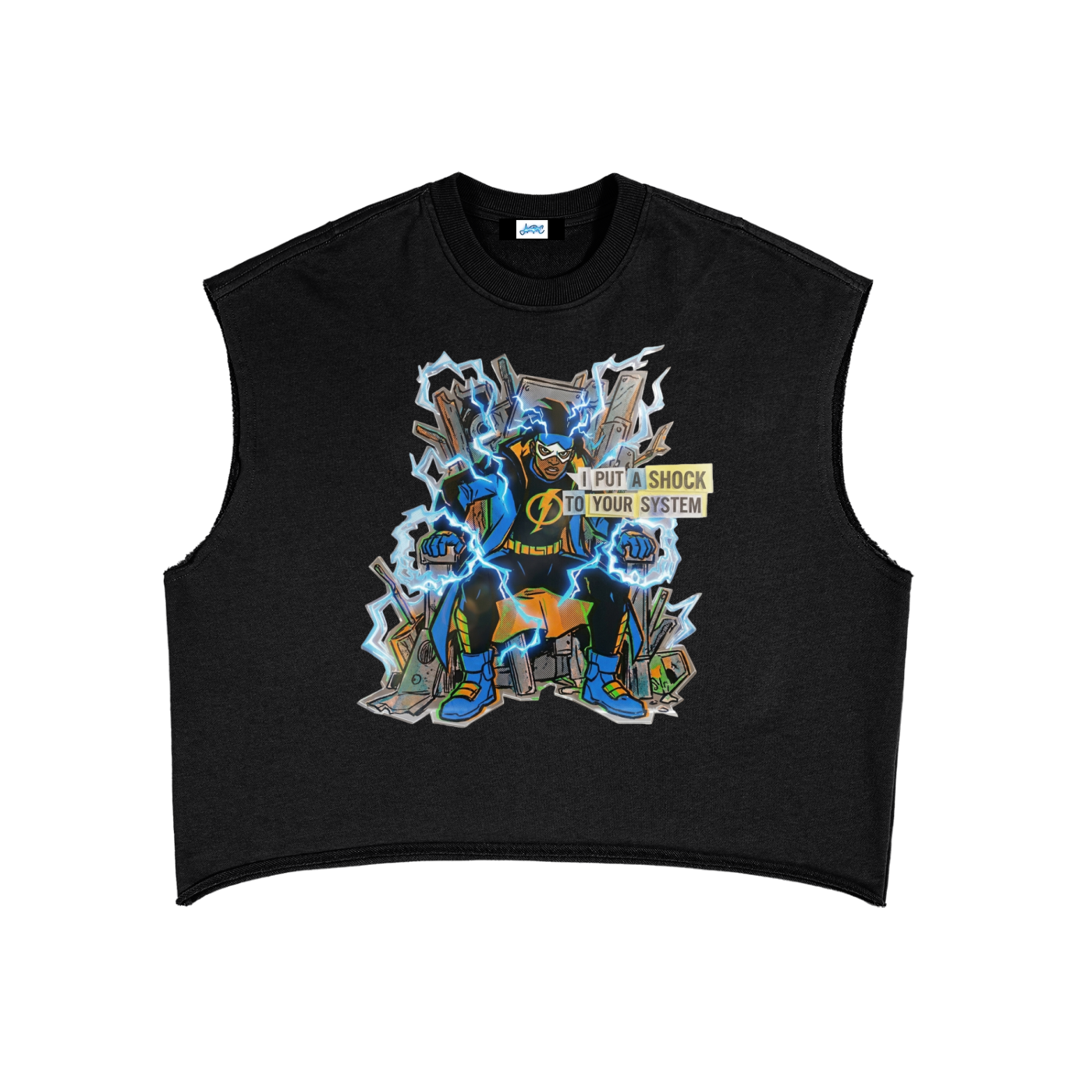 French Terry Boxy Tank Top Static Shock