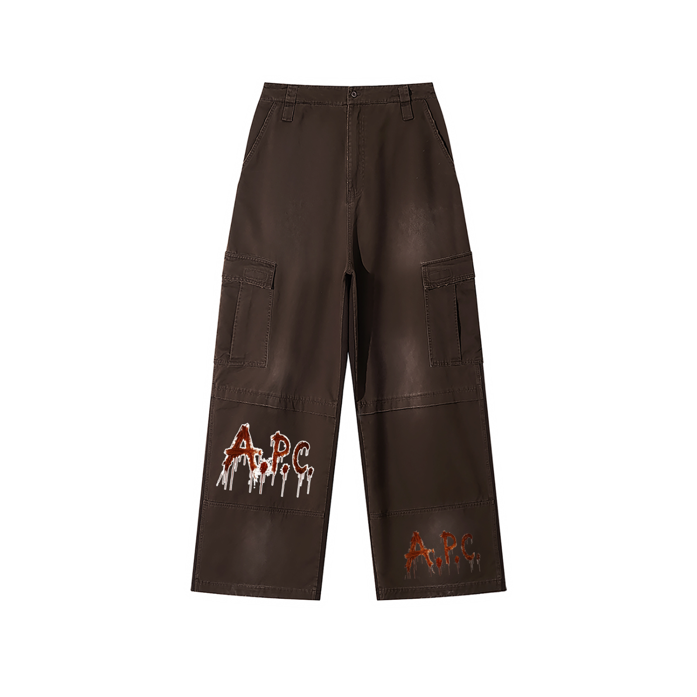 Unisex Sunfade Washed Wide Leg Cargo Pants APC