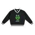 V-Neck Contrast Collar Boxy Sweatshirt Its All LOVE