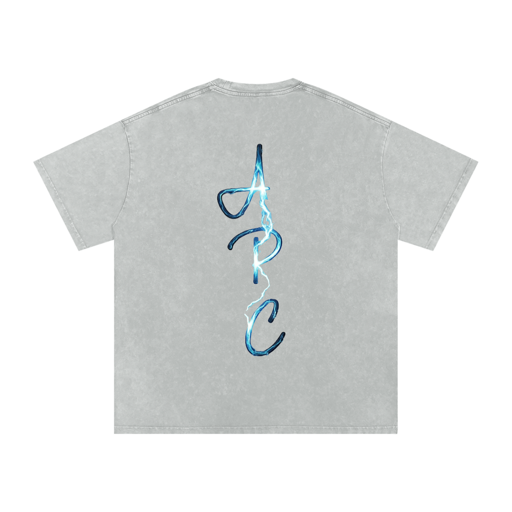 Snow Washed Oversized Cotton T-Shirt Static Shock