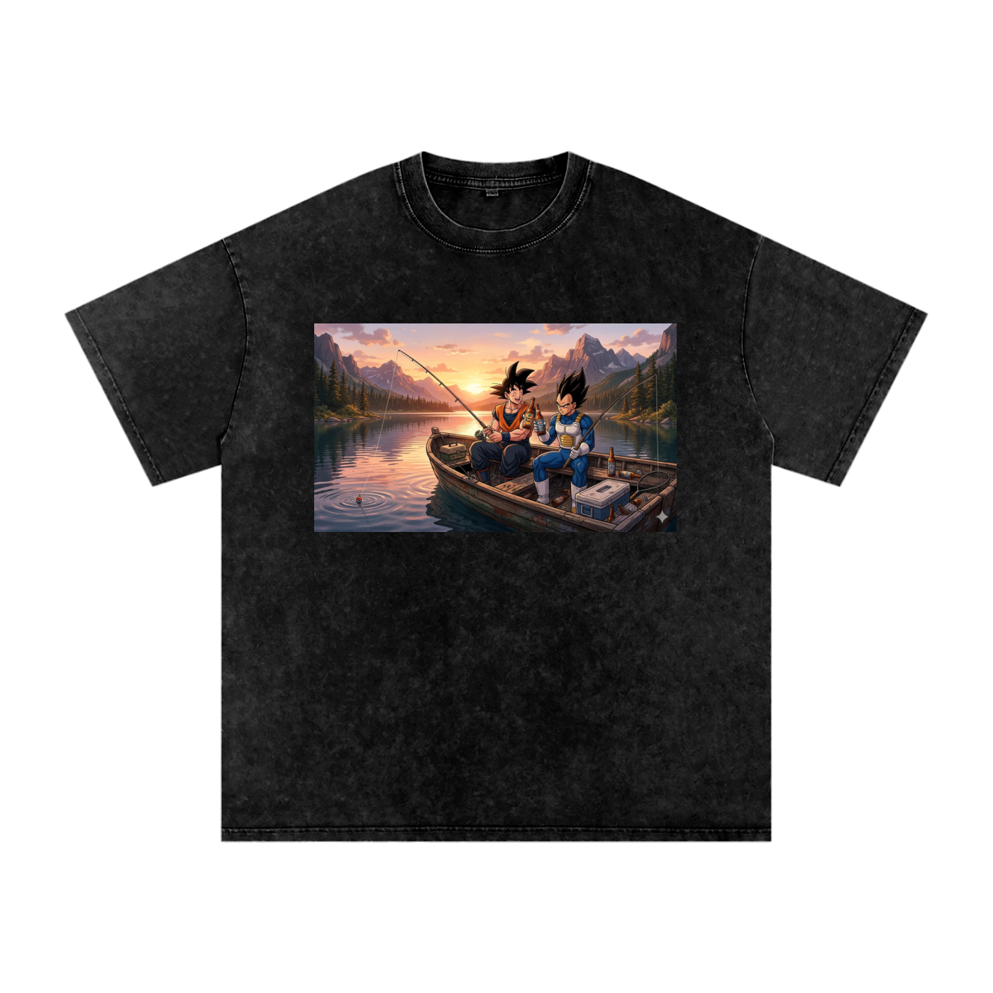 Snow Washed Oversized Cotton T-Shirt DBZ