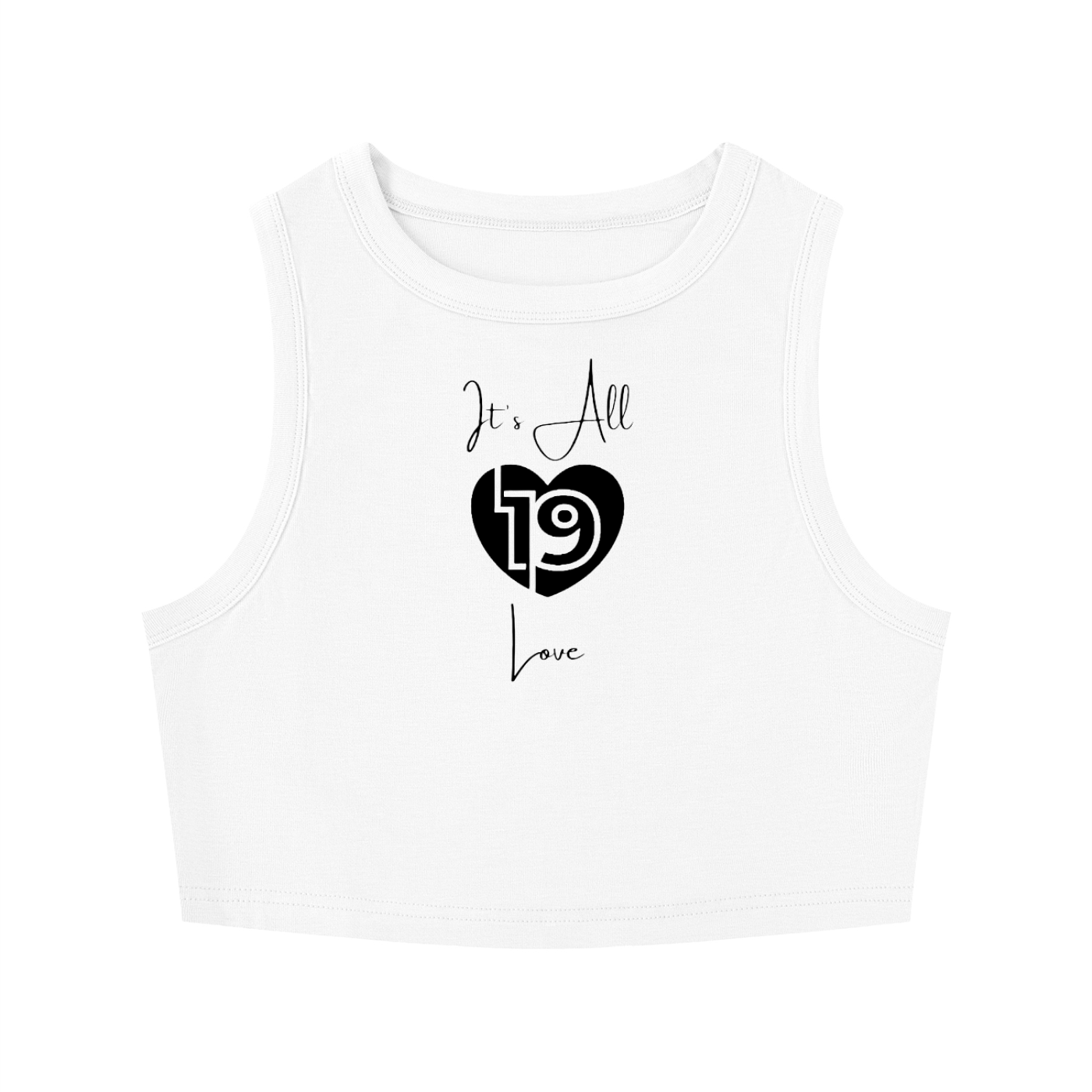 Women's Tight Crewneck Crop Tank Top its all love