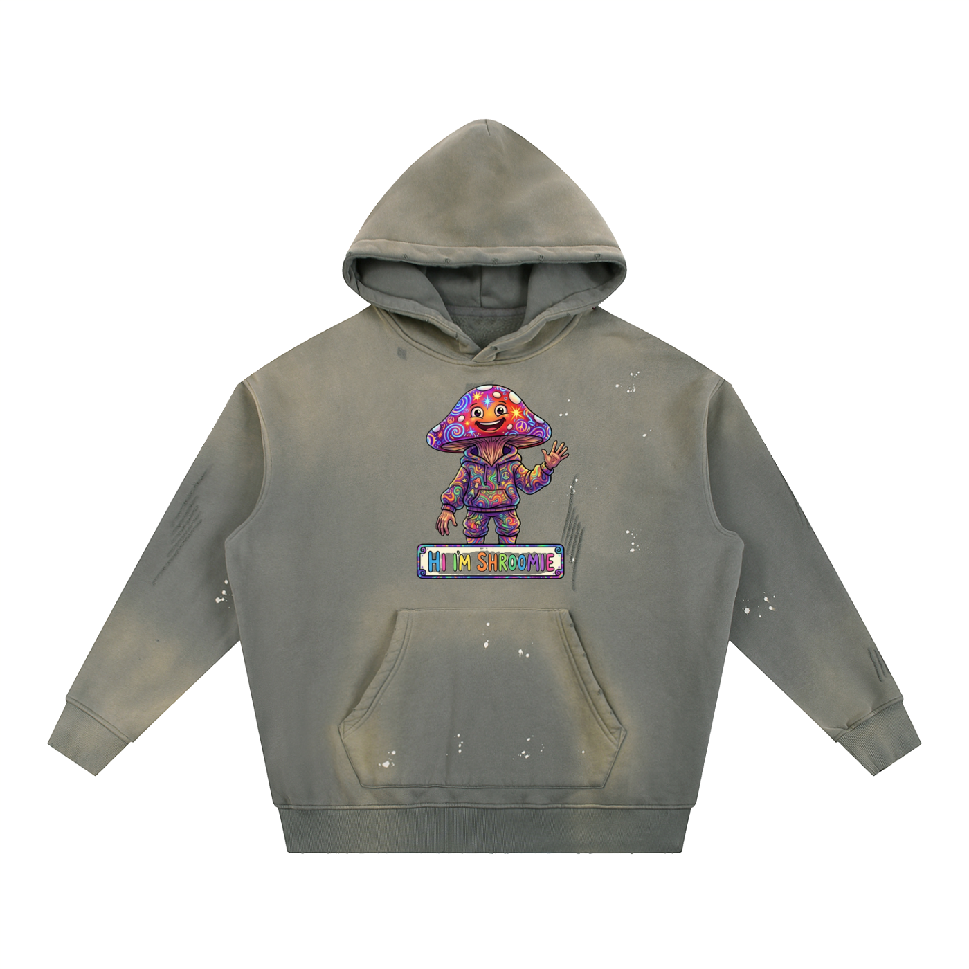 Vintage Washed Frayed Fleece Hoodie APC SHROOMIE