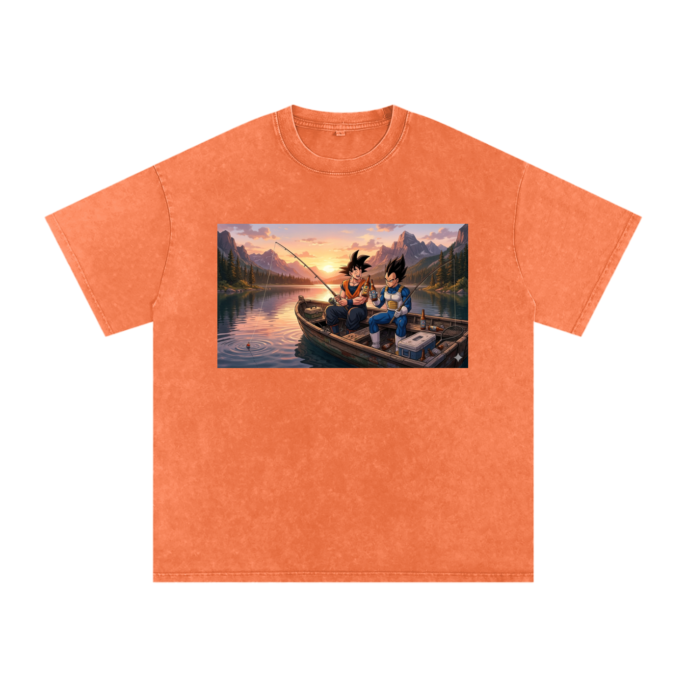 Snow Washed Oversized Cotton T-Shirt DBZ