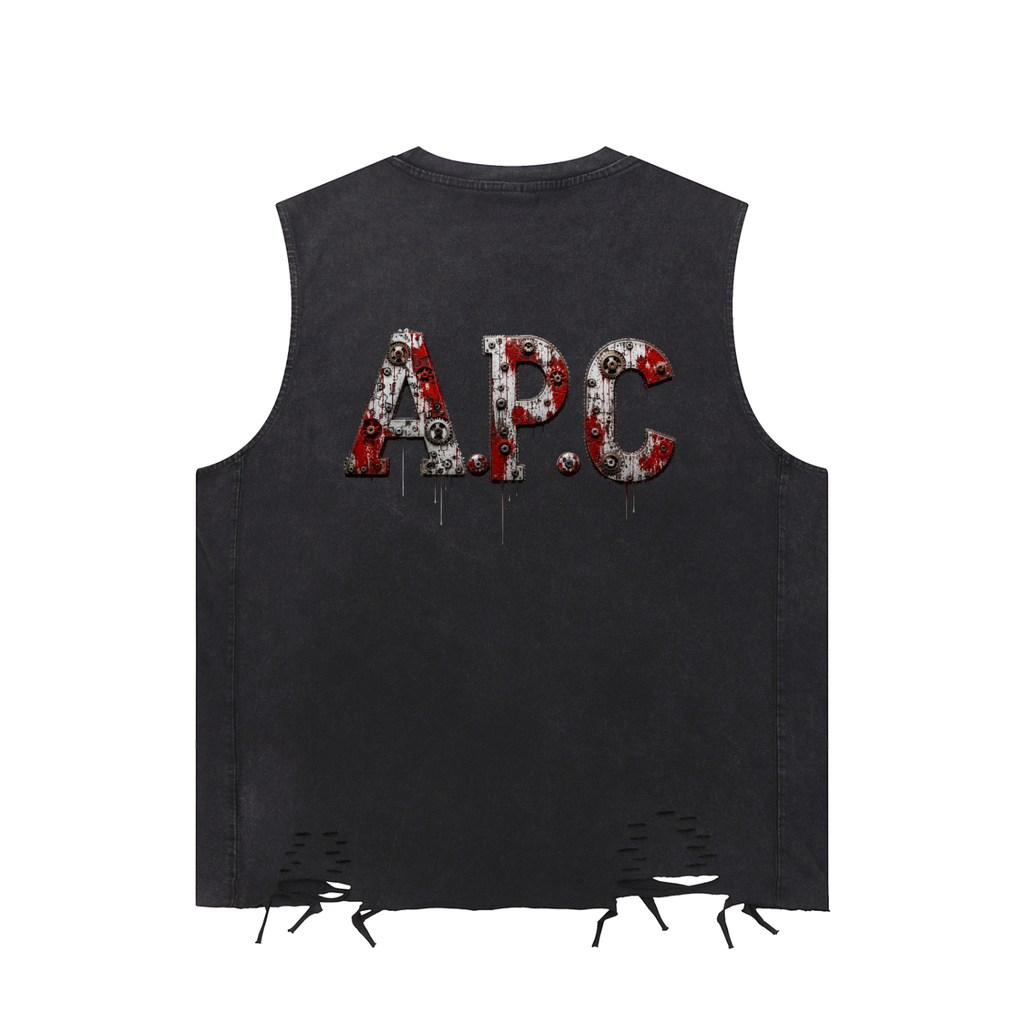 Snow Washed Raw-Hem Tank Top Horror puzzle time