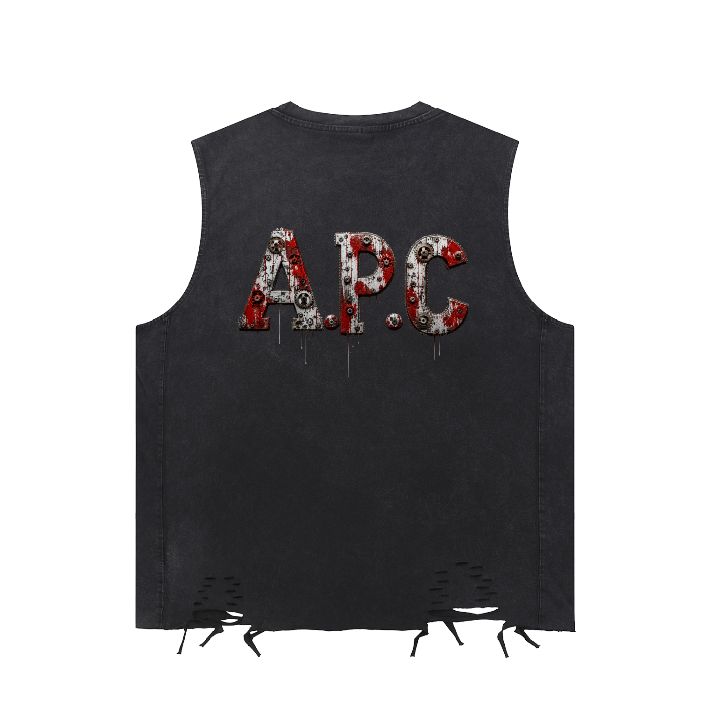 Snow Washed Raw-Hem Tank Top Horror puzzle time