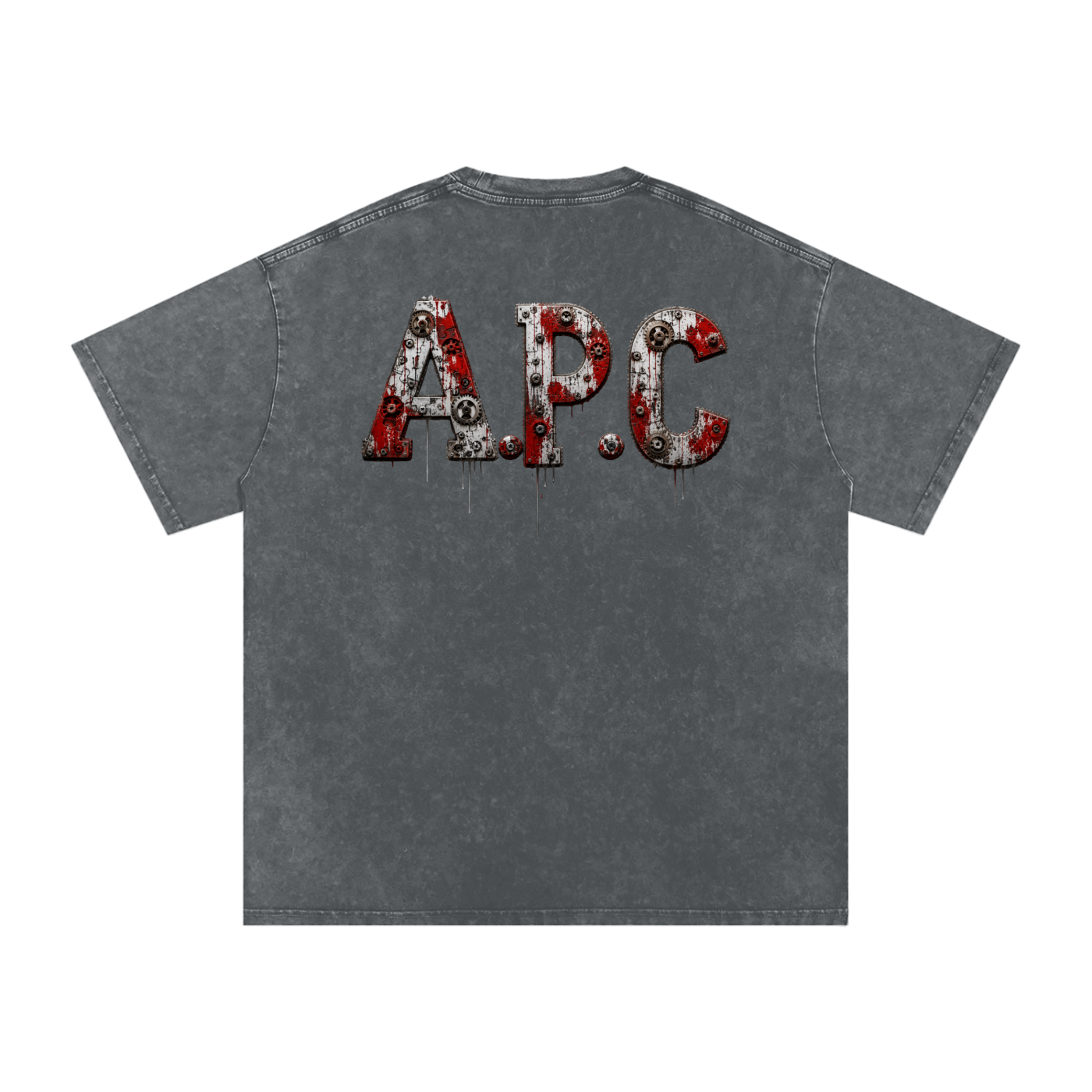 Snow Washed Oversized Cotton T-Shirt Horror