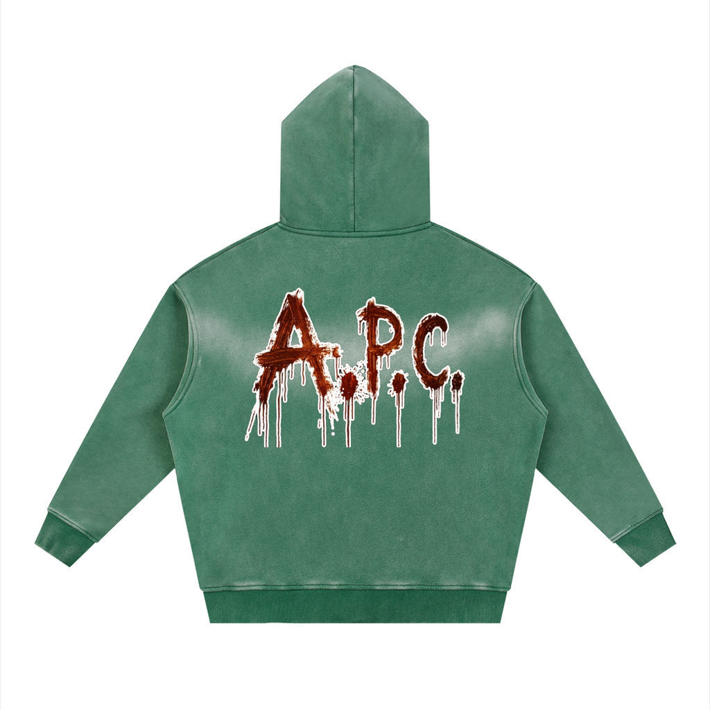 Sunfade Two-way Zipper Boxy Fleece Hoodie APC
