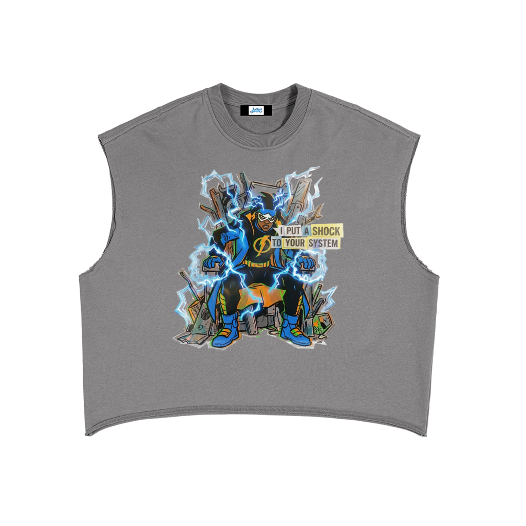 French Terry Boxy Tank Top Static Shock