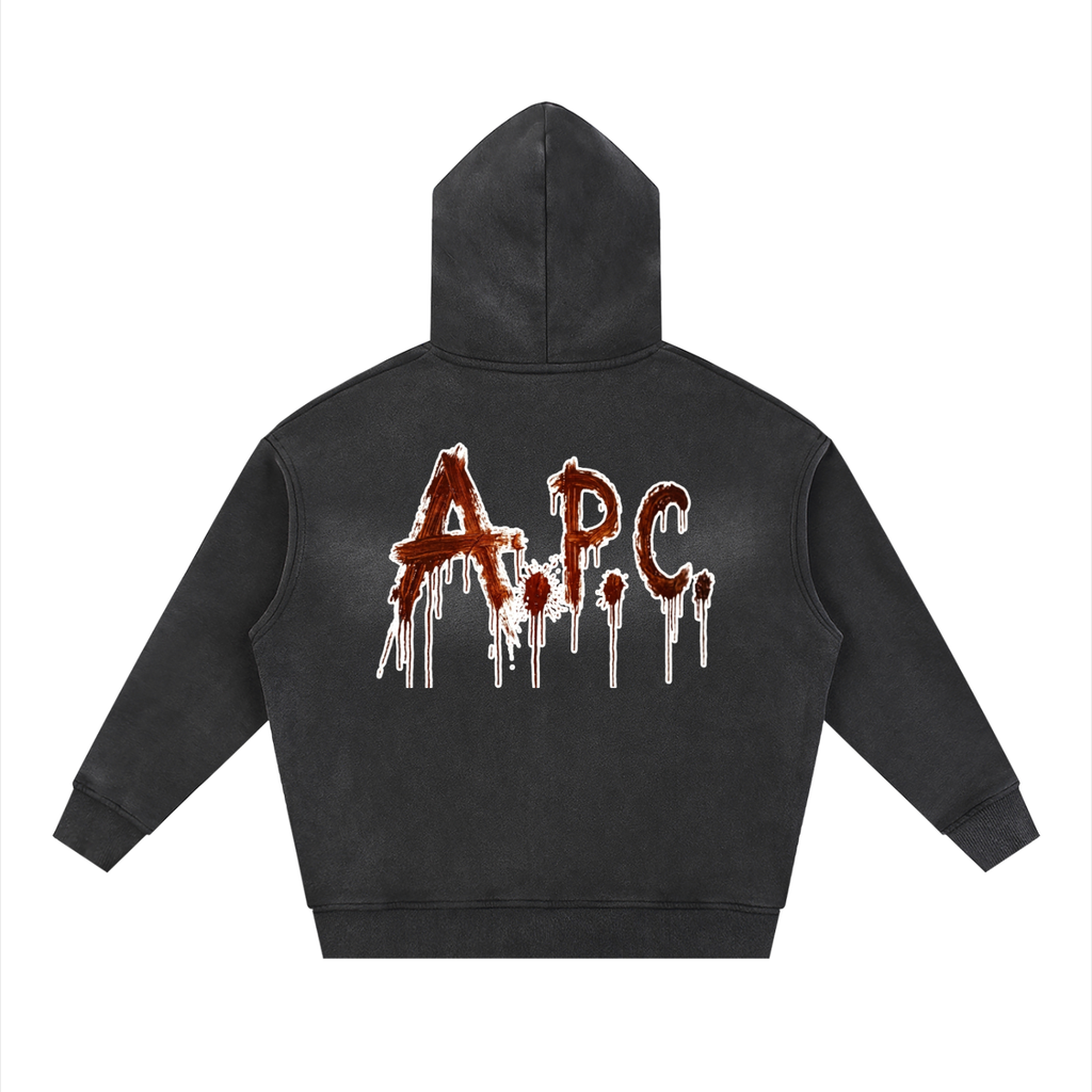 Sunfade Two-way Zipper Boxy Fleece Hoodie APC