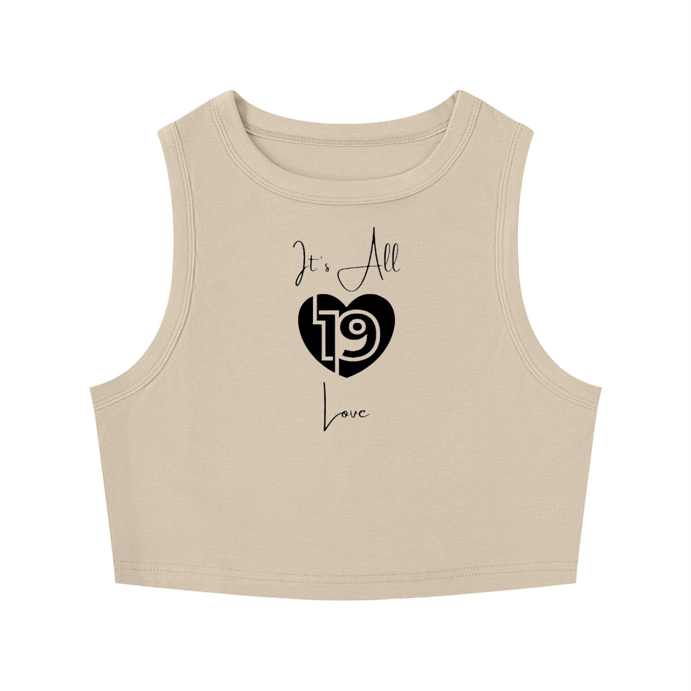 Women's Tight Crewneck Crop Tank Top its all love