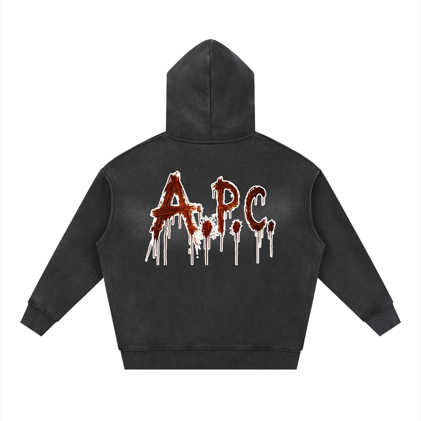 Sunfade Two-way Zipper Boxy Fleece Hoodie Horror love