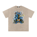 Snow Washed Oversized Cotton T-Shirt Static Shock