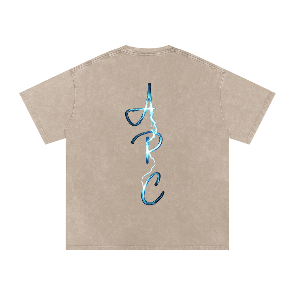 Snow Washed Oversized Cotton T-Shirt Static Shock