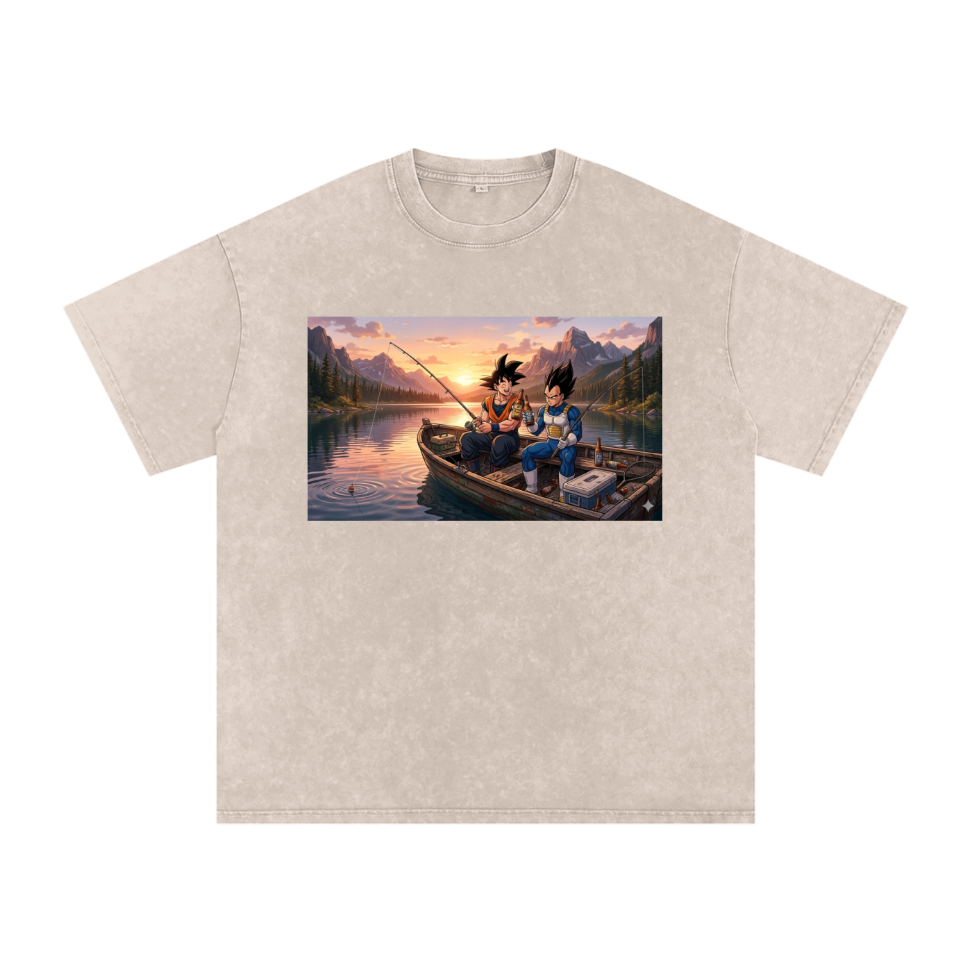 Snow Washed Oversized Cotton T-Shirt DBZ