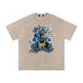 Snow Washed Oversized Cotton T-Shirt Static Shock